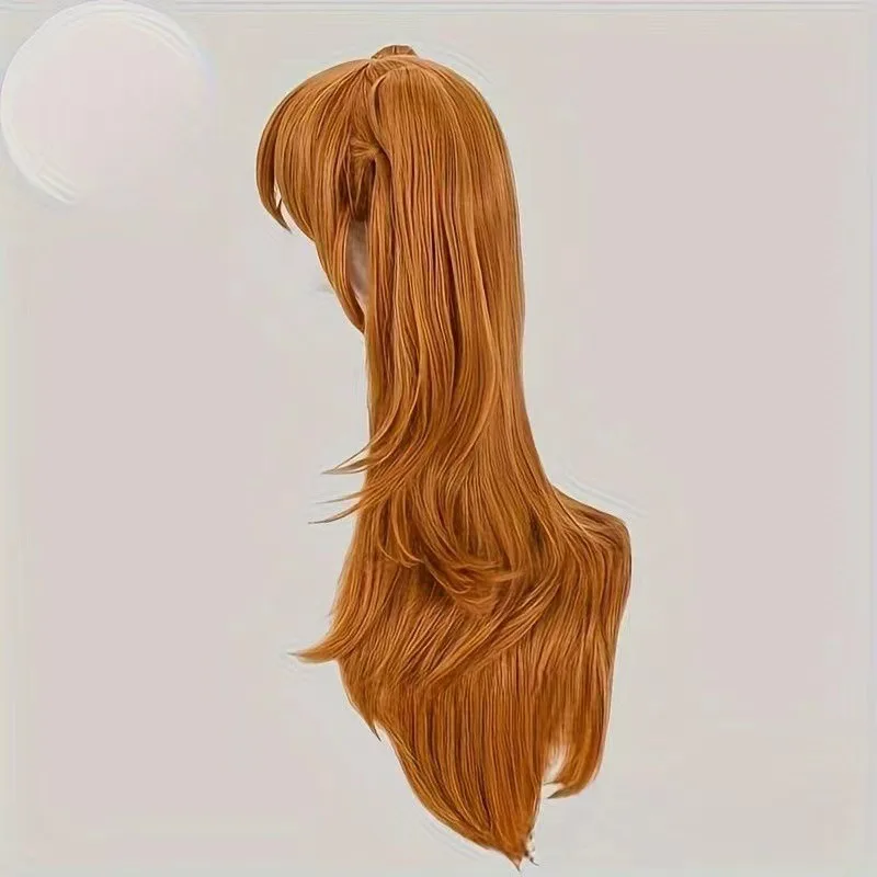 아스카 랑그레이 소류 캐릭터 트윈테일 헤드기어 애니메이션 신세기 에반게리온 꼬리머리 가발 커버 여성 파티 드레스업 롱 스타일 가발