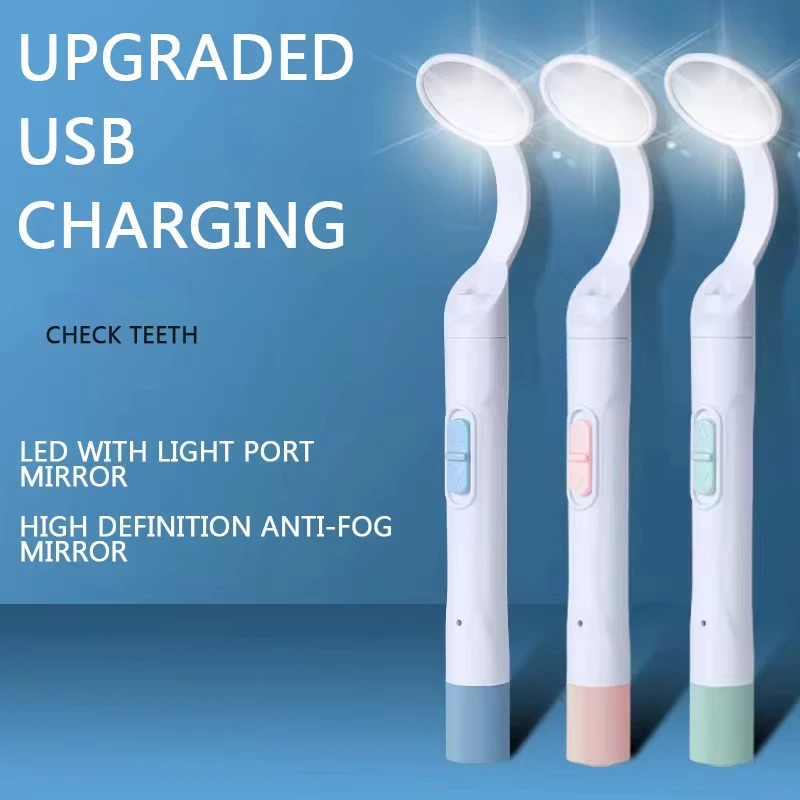 

NIGF Dental LED Light Mouth Mirror Portable Reusable Dentist Oral Checking Fog Bright Tooth Care Hygiene Clean Instrument