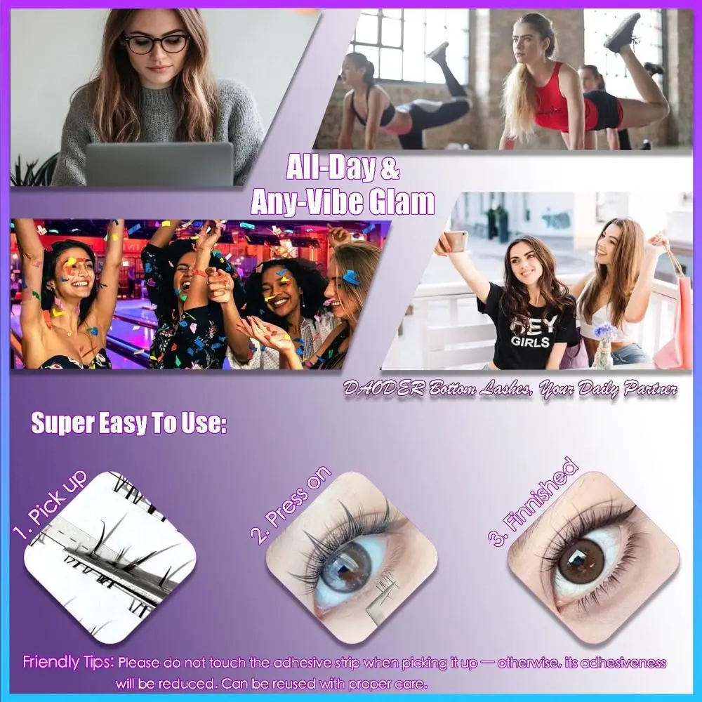 Nowe sztuczne rzęsy 3D z imitacji futra norek, pełne rzęsy na pasku 10 mm, wyszczuplające, wydłużające rzęsy, narzędzie do przedłużania rzęs DIY w domu