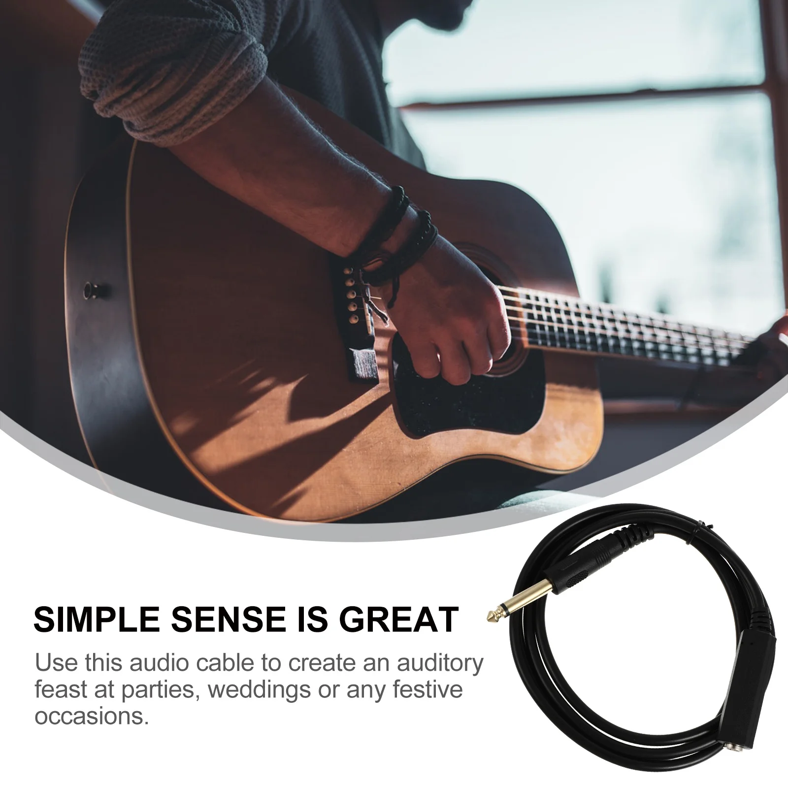 

1Pcs Guitar Audio Cable Adapter Durable Material Long-Lasting Use Easy to Connect Suitable for Parties Weddings Festive
