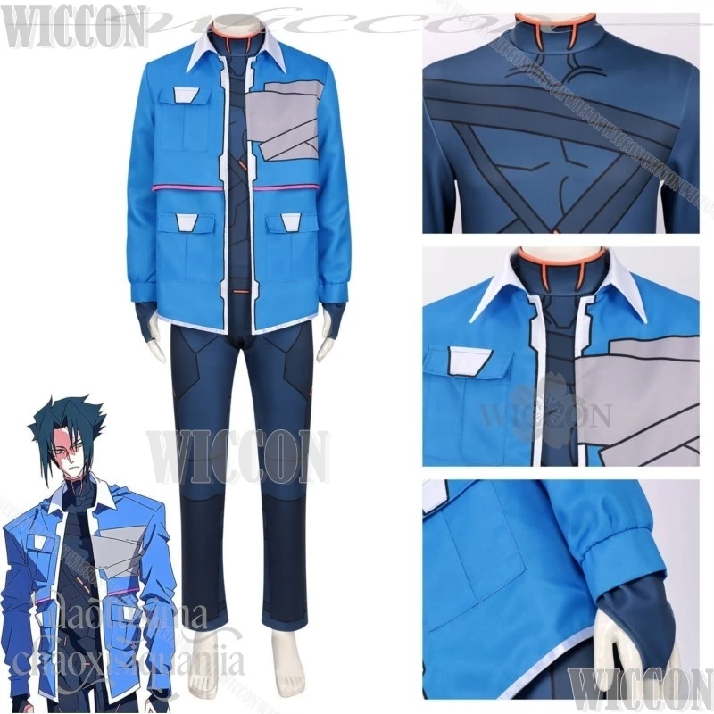 Cyberpunk Edgerunners 2 Cosplay D Handsome Jumpsuit Bodysuit Blue Coat Jacket Wig Halloween Christmas Festival Fancy Comic Con - view 2