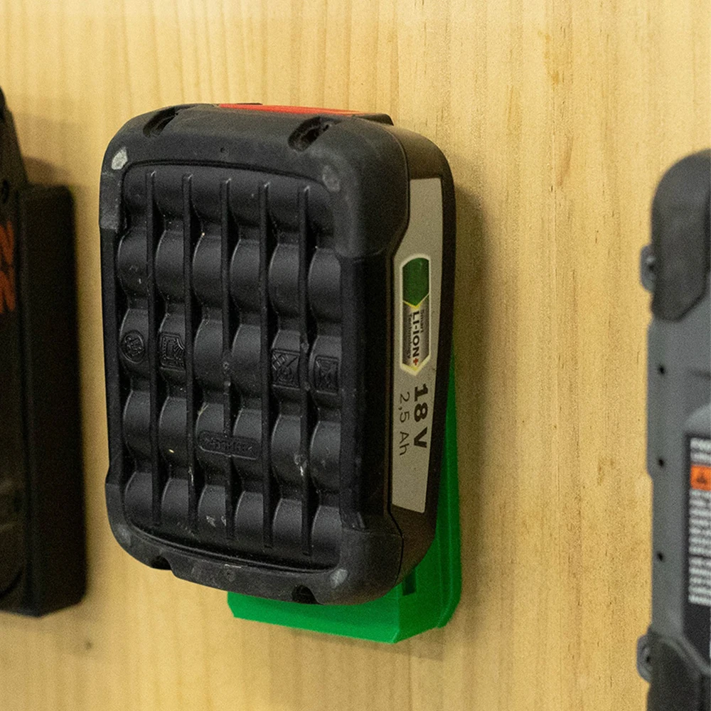 5pcs Battery Wall Dock Storage Rack Holder For Bosch Green PBA 18V Series Lithium Stand With Screws (Battery Not Included)