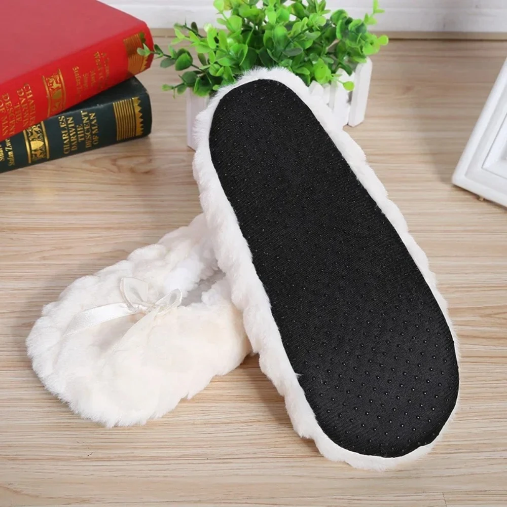 Fluffy Female Slipper Women Home Winter Plush Thick Non slip Grip Soft Cute Funny Indoor House Heart Love Shoes hairy warm Fuzzy