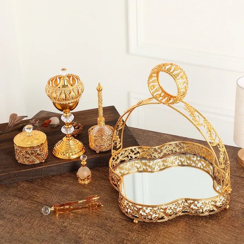 Luxury Zinc Alloy Incense Burner Set European Classical Style Portable Ornament for Home Decoration Personalized Design