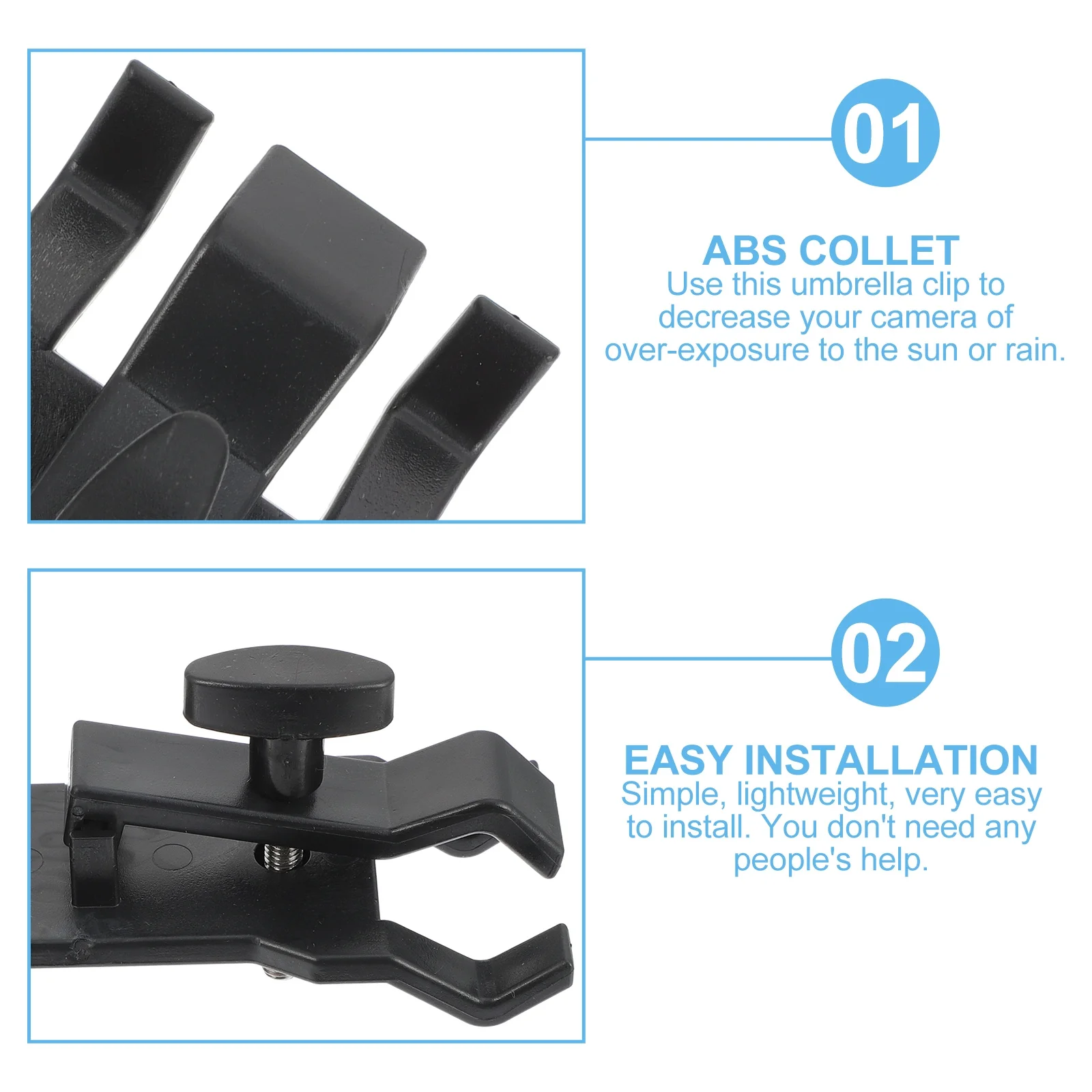 

Camera Umbrella Clip for Tripod Durable Umbrella Fixing Tool Sun Rain Protection Photography Prop Sun-Shading Clamp