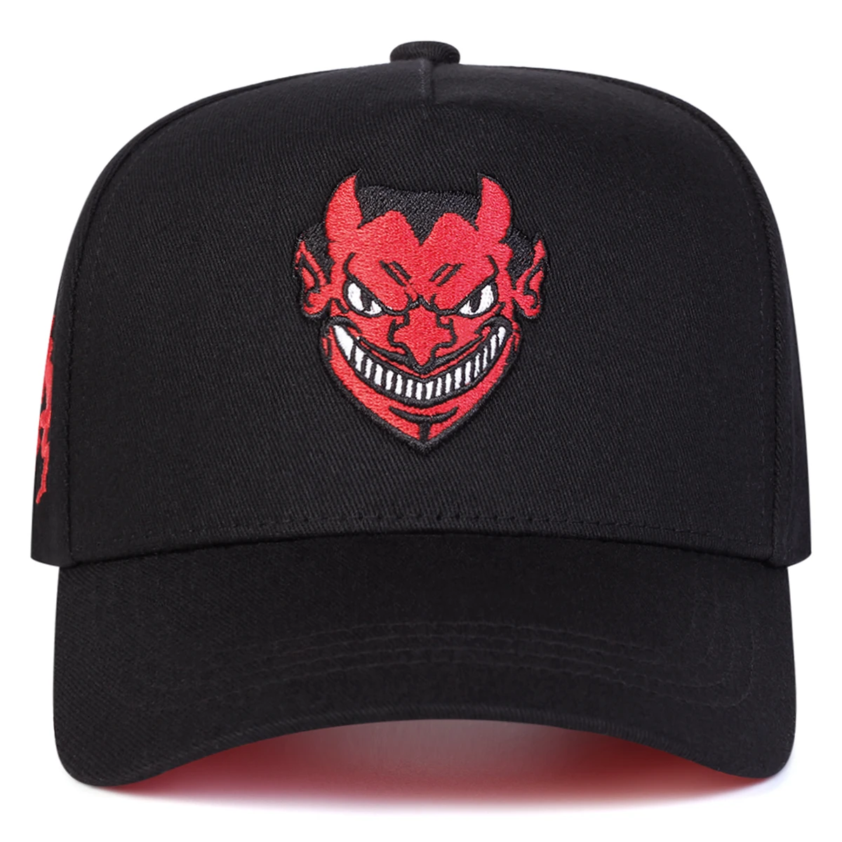 Unisex-Baseballmützen mit Teufel-Stickerei, für Frühling und Herbst, für den Außenbereich, verstellbar, lässige Hüte, Sonnenschutzhut, Sportkappe – Detail 3