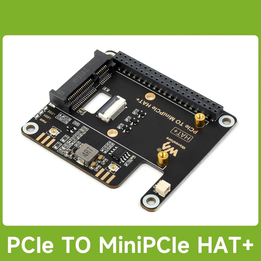 Waveshare PCIe TO MiniPCIe Adapter For Raspberry Pi 5, Compatible With MiniPCIe Wireless NIC, Driver-Free, Plug And Play