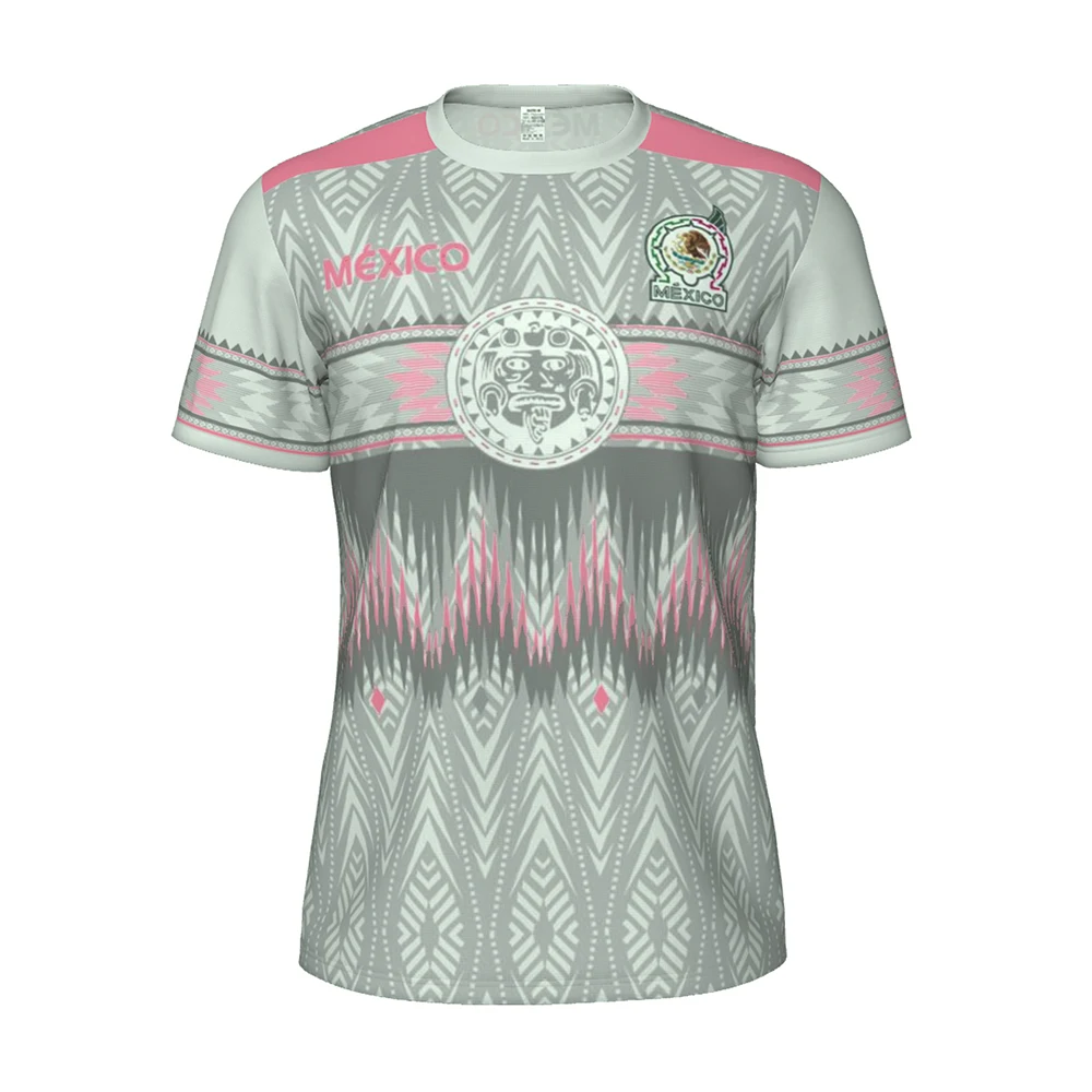 Mexico Soccer Jersey Men, Breathable Football Shirt Short Sleeve Mexican National Team Style Fan Jersey image 2