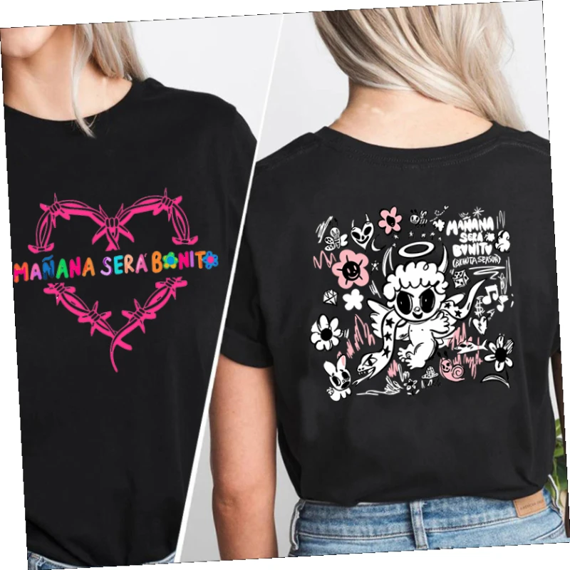 

2024 Newest Tomorrow Will Be Nice Graphic T-shirt Manana Sera Bonito Tshirt Karol G Heart Women Funny Top Streetwear Clothes