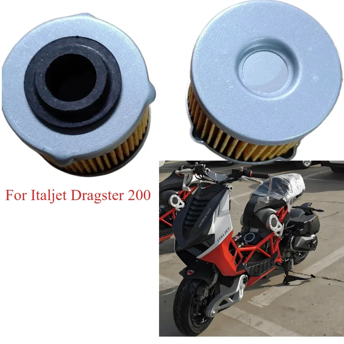 For Italjet Dragster 200 Dragster200 JC200T-9 Engine Oil Filters Cleaner Seal Filtration Motorcycle Filter