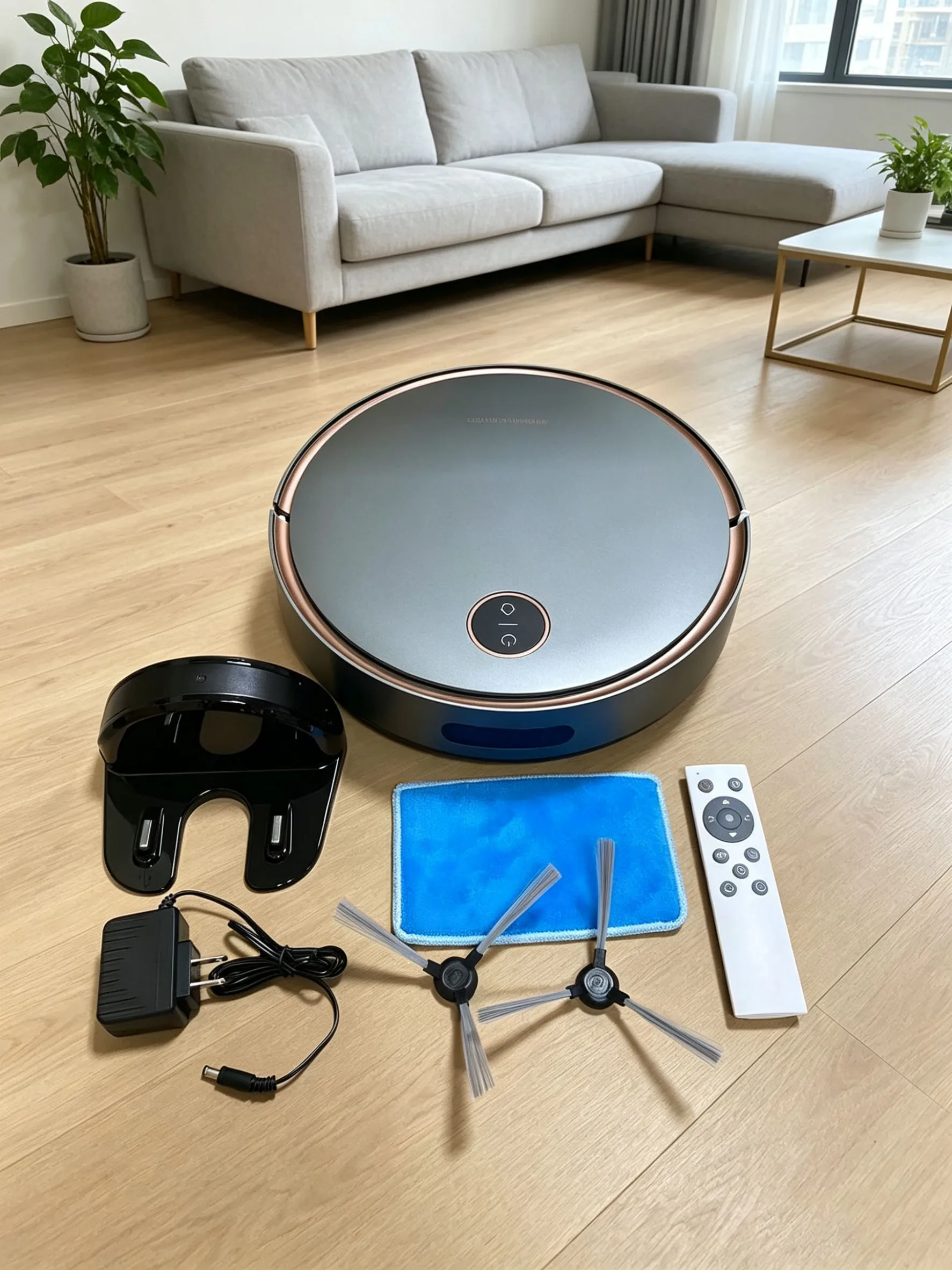 Smart Automatic Robot Vacuum Cleaner Mop Combo with Remote Control, Self-Charging Base for Hard Floor Carpet Home Use