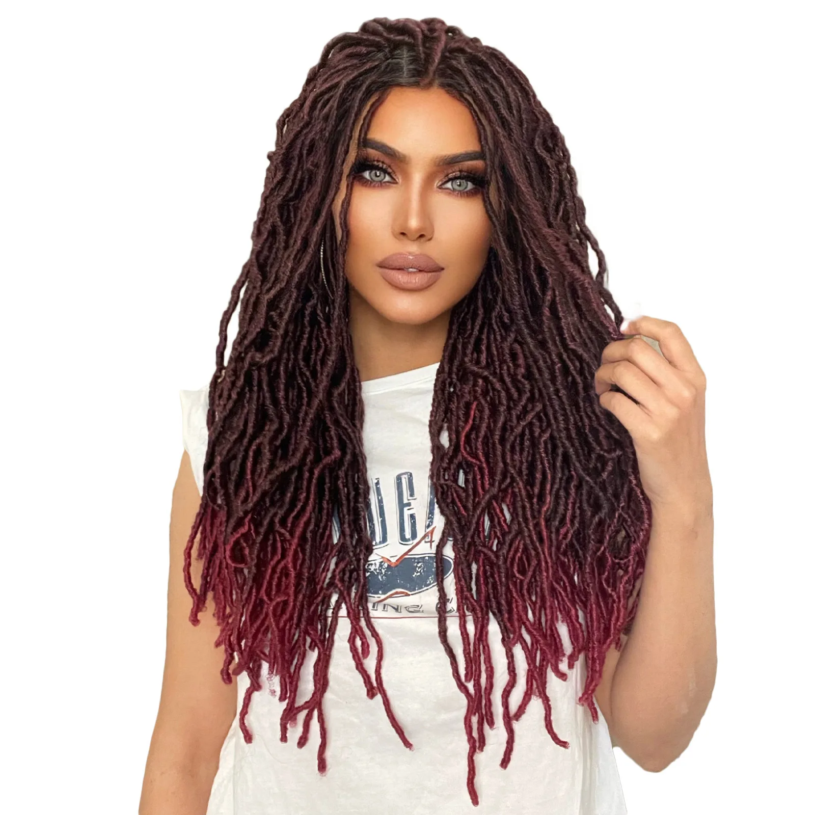 

Synthetic 10*5 Braided Lace Front Wig Long Black Wig Knotless Braided Wigs Soft Goddess Wig Hair for Black Women & 1pc Wig Cap