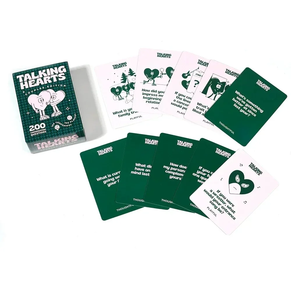Taklig قلوب لعبة ببطاقات ورقية ألعاب لوحية رومانسية للزوجين متعة ألعاب بطاقات تفاعلية قلوب ناطقة بطاقات محادثة عيد الحب **