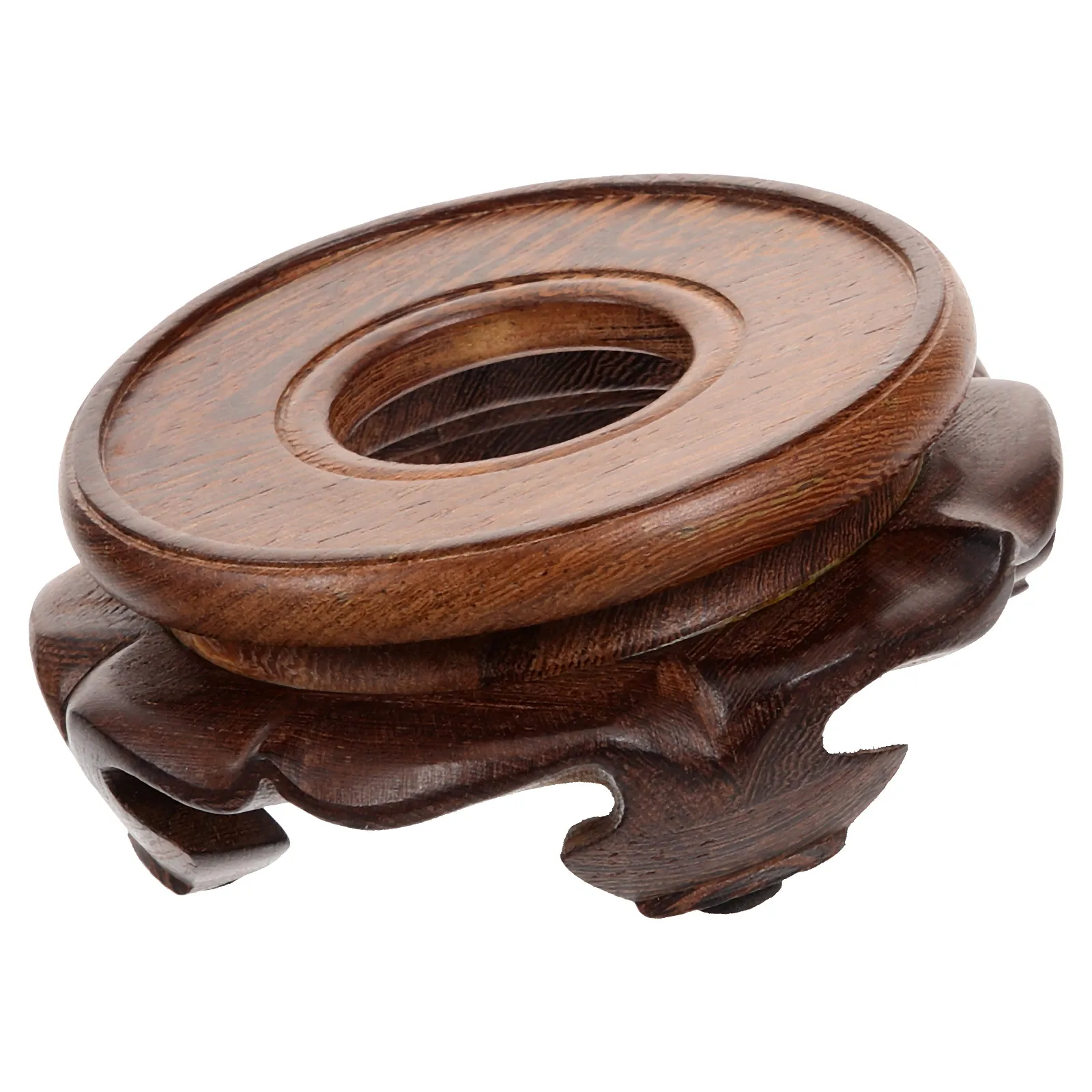 

Incense Burner Crystal Ball Vase Stands Wood Display Flower Pot Holder Indoor Decor Wooden Base Pedestal Craft Statue Home