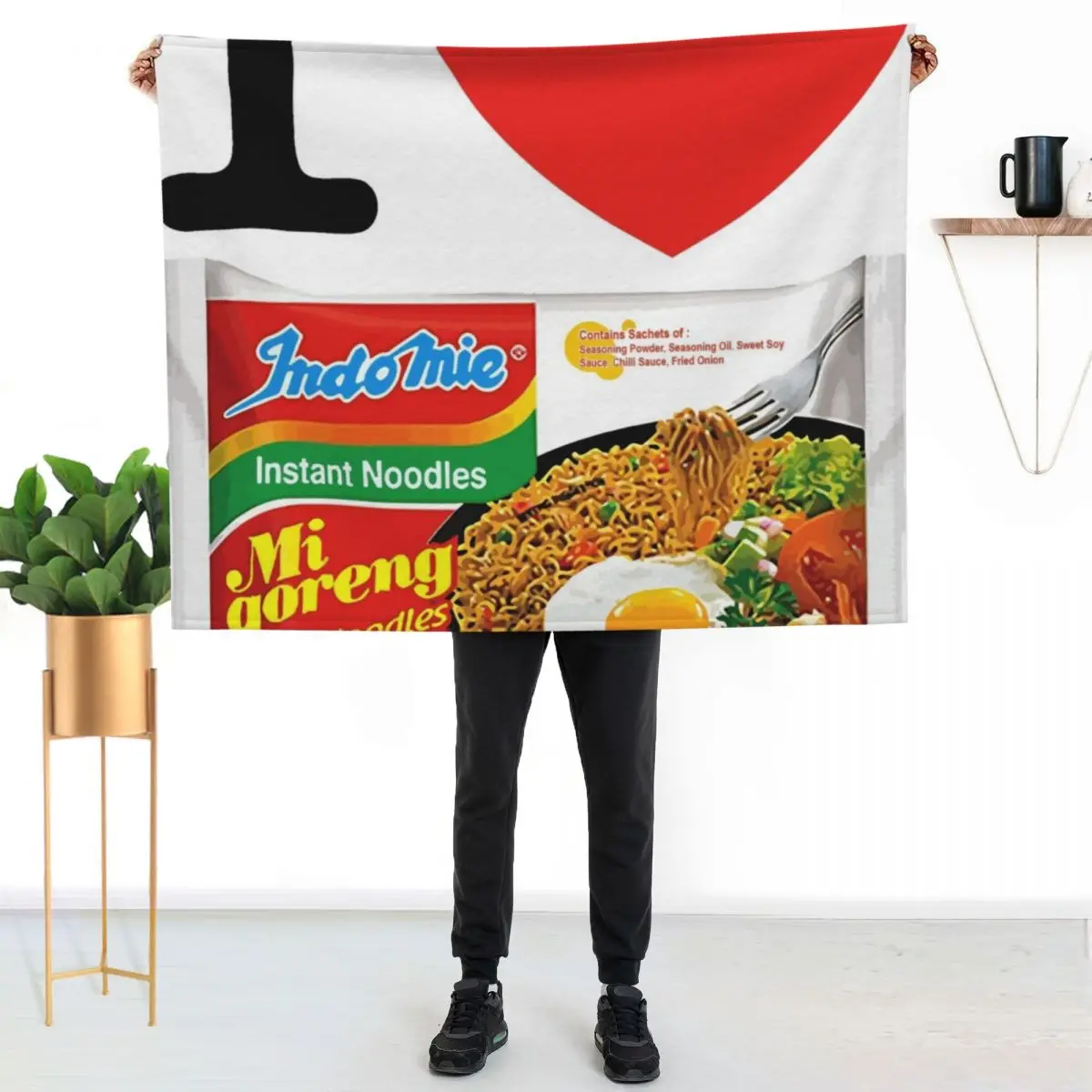 I love mi goreng i heart mi goreng Indomie Migoreng Throw Blanket Elegant Warm Throw Blanket for Hotel Home