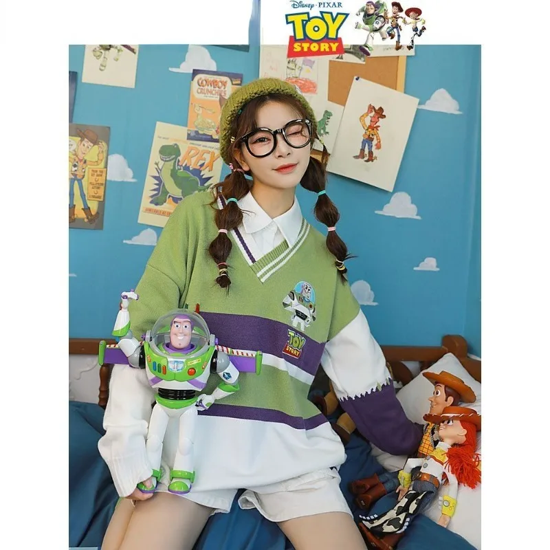 Toy Story Buzz Lightyear New Girls Cartoon Cute Autumn and Winter Comfortable, Soft and Versatile Trendy Loose Lazy Sweater