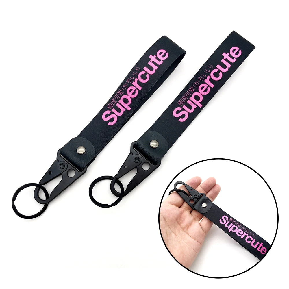 Super Cute mental keyring Wrist strap keychain JDM Style Key Holder For Honda Toyota Mazda Mitsubishi