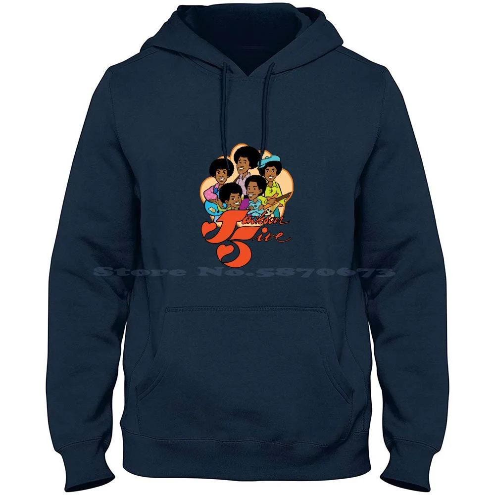 Jackson 5 7039S Cartoon Retro Vintage Style Distressed 100% Cotton Hoodie T Shirt