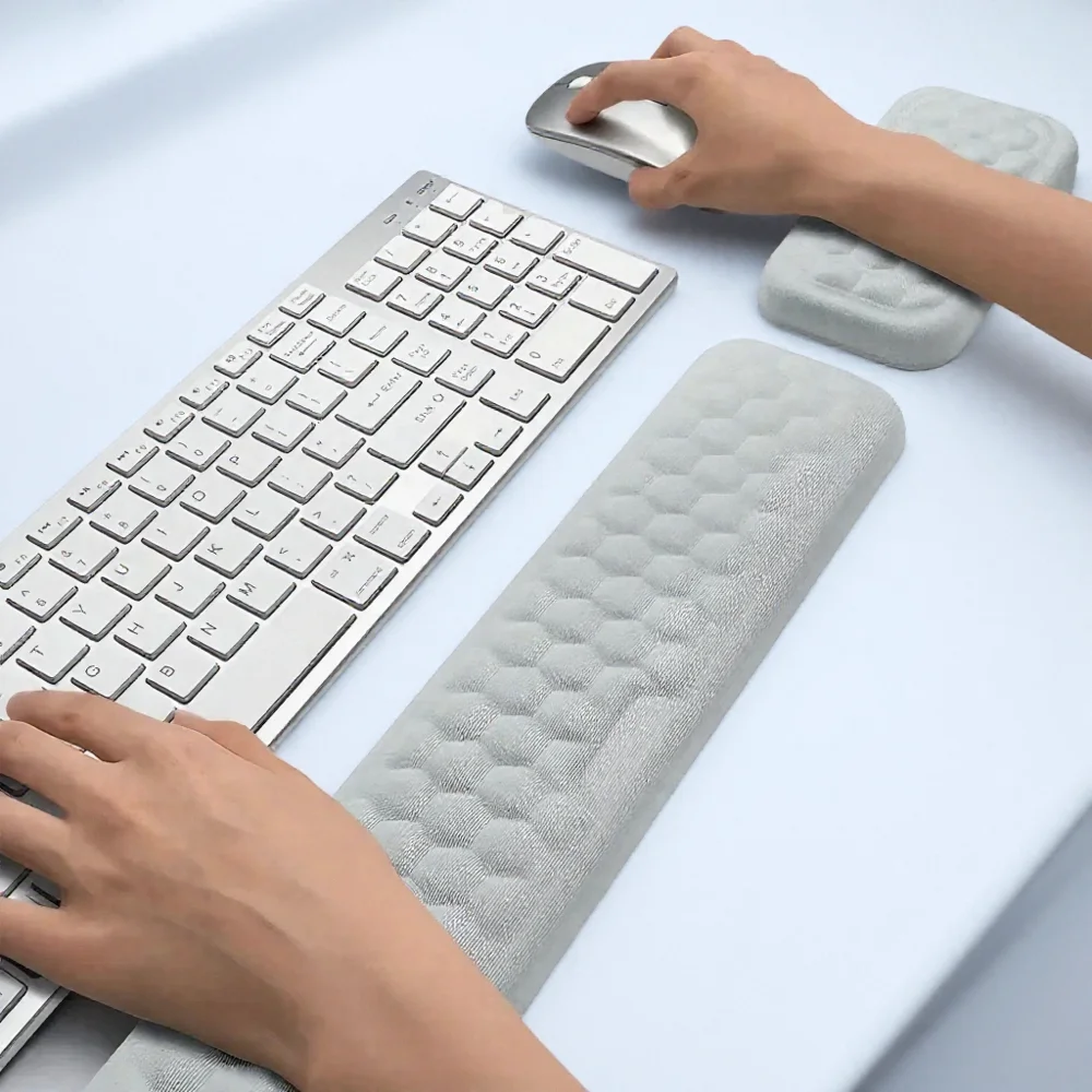 

Memory Foam Wrist Mouse Pad Ergonomic Keyboard Hand Rest Silicone Pad Available in Three Sizes Comfort Support for Office Use