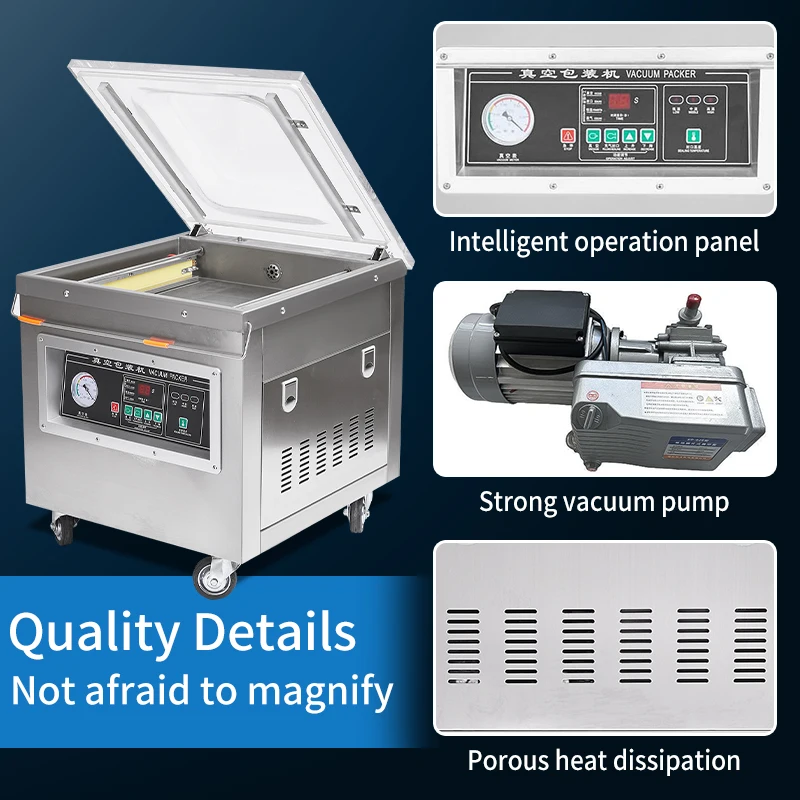 Dz-400 Commercial Table Top Vacuum Packing  Compact Design Stainless Steel Body for Pouch Film for Food Chamber Sealing - view 4
