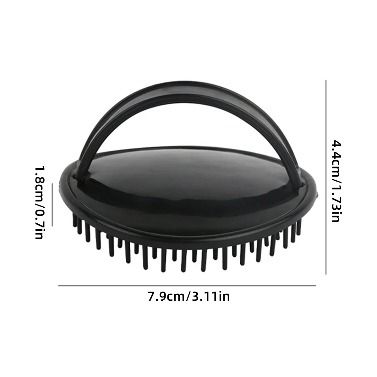 7.9 * 4.4 Black Household Shampoo Dandruff Cleaning Massage And Health Care Shampoo Tool -1pcs