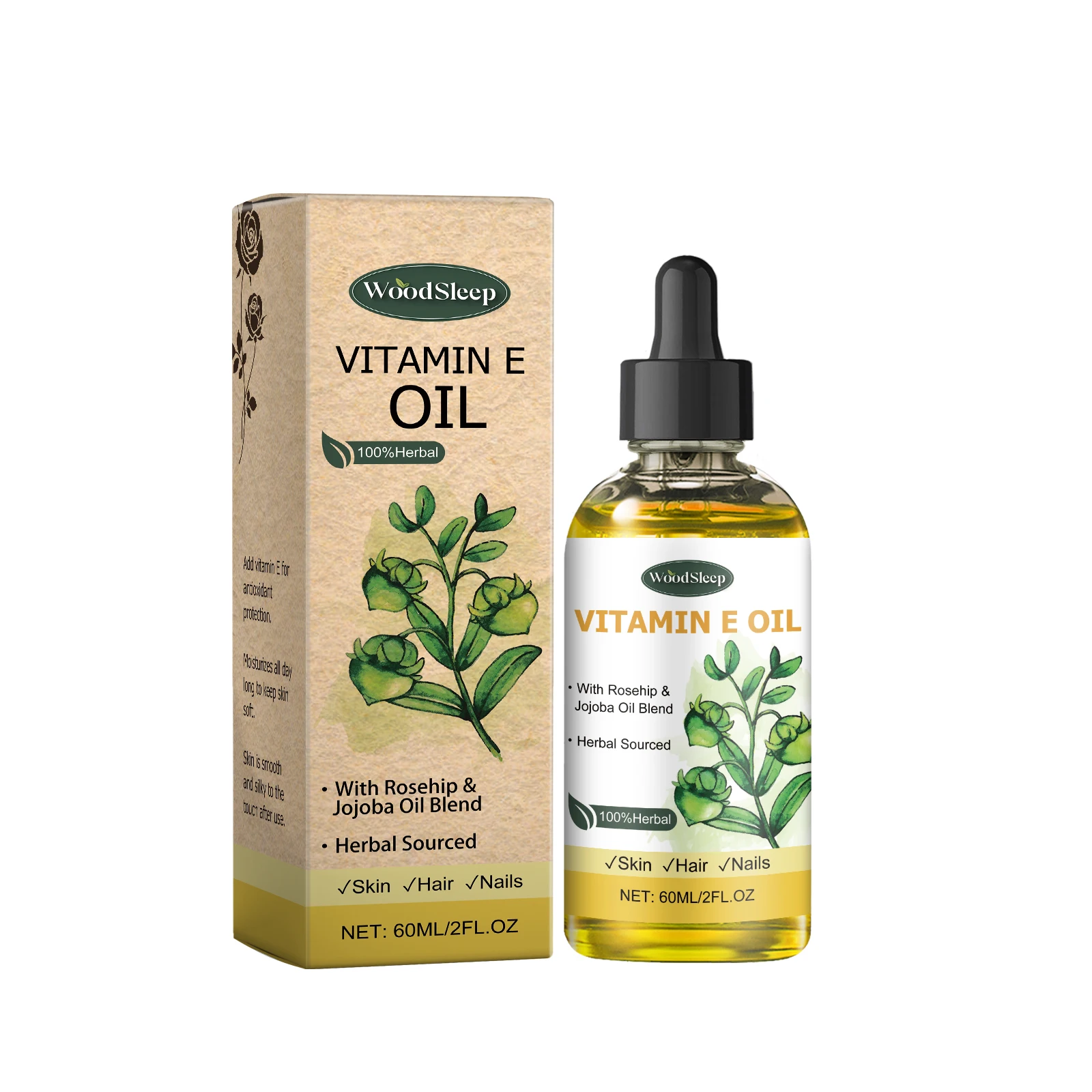 

WoodSleep Skin Care Oil Vitamin E Moisturizes And Moisturizes Skin Daily Care Oil 3pcs