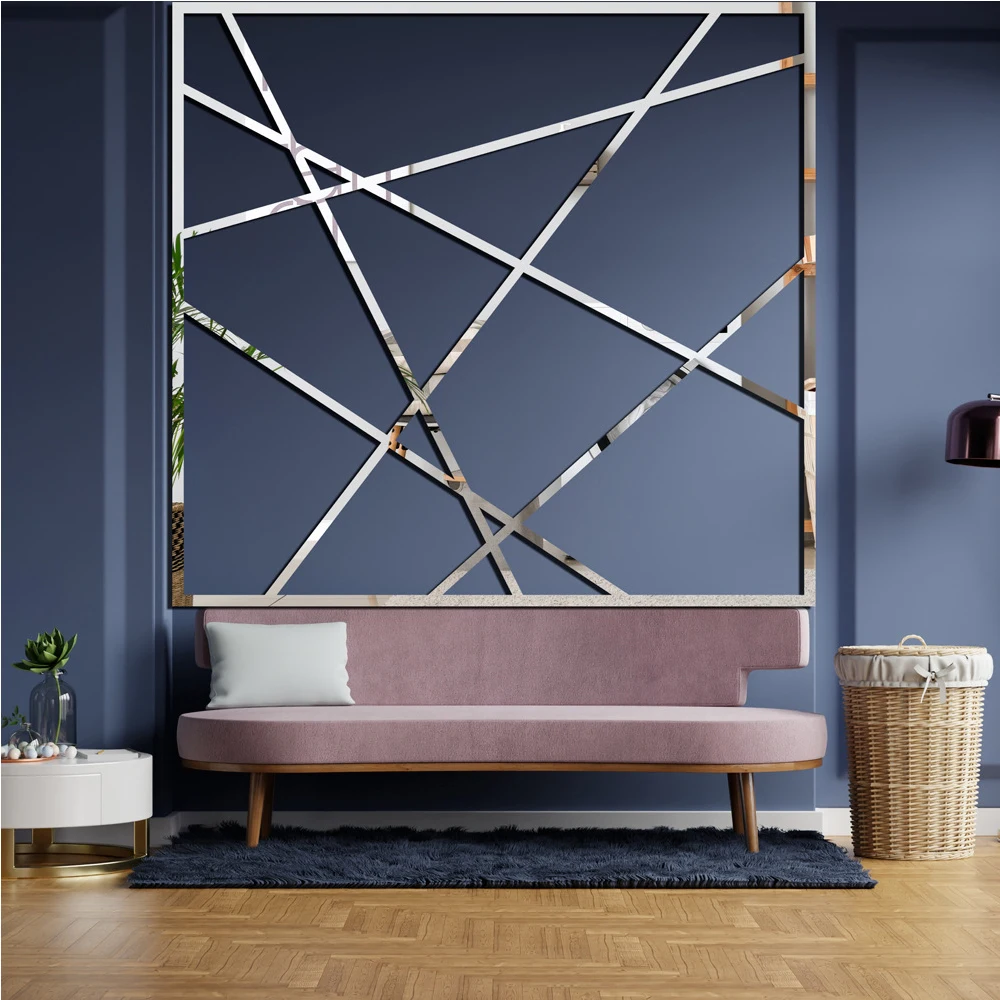 10/20pcs DIY Mirror Sticker Ceiling Waist Line Acrylic TV Background Wall Stickers for Room Art Home Decor Adesivo De Parede