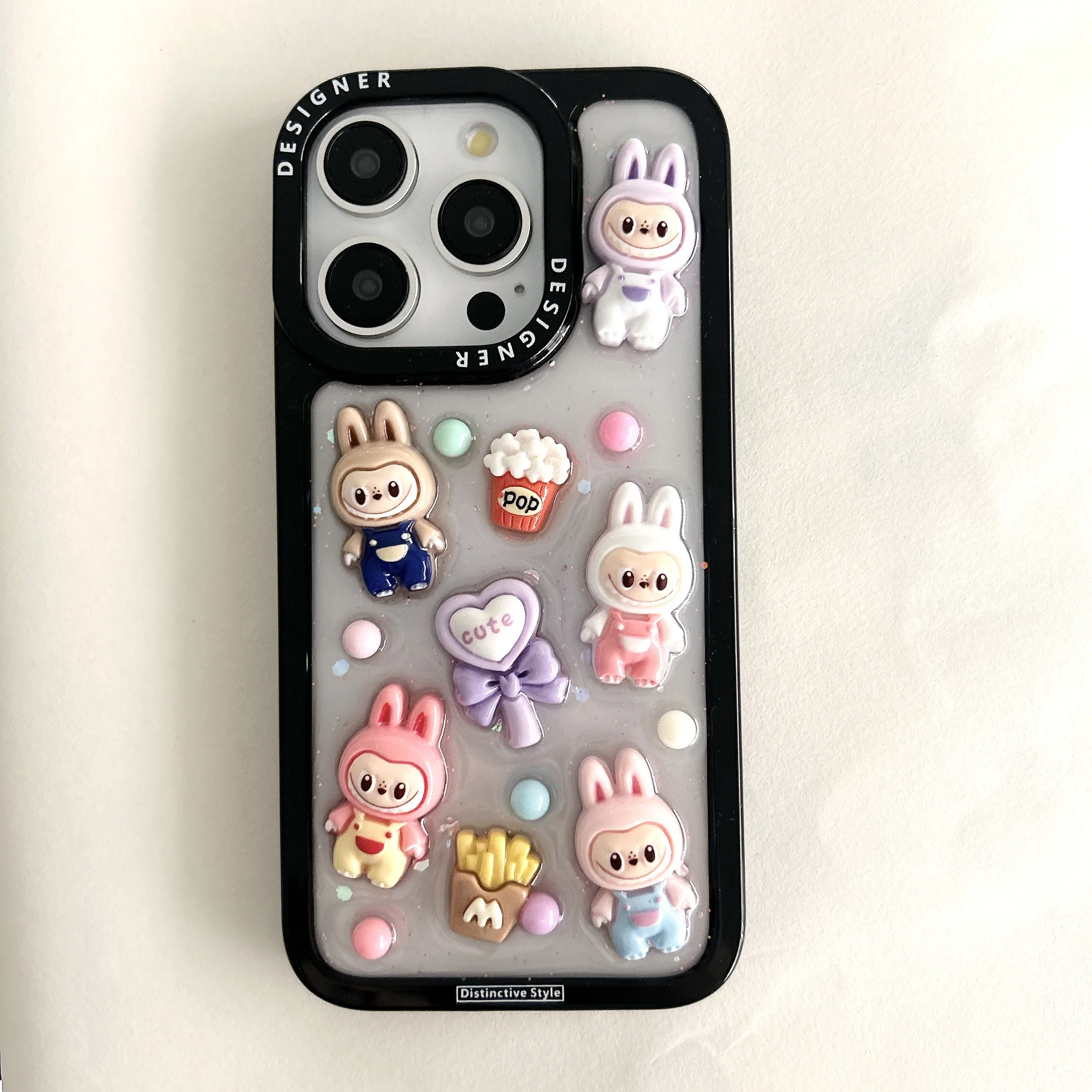 New Trendy  Resin drip glueCartoon Phone Case For iPhone 15 14 13 12 11 Pro Max Plus 15plus 14plus Fashion Cartoon  Cover