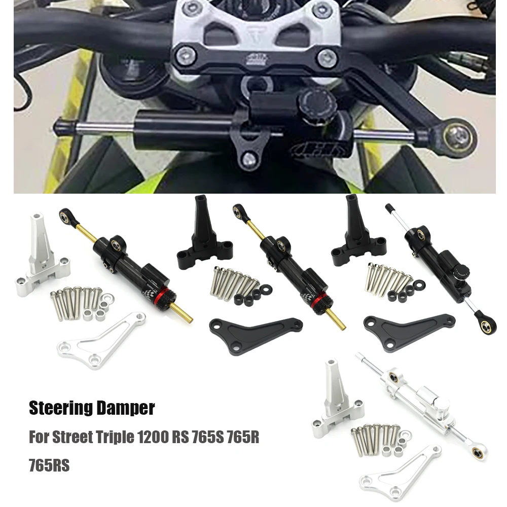 Motorcycle Modified Steering Damper Stabilizer Mounting Bracket Support Kit For Street Triple 1200 RS 765S 765R 765RS