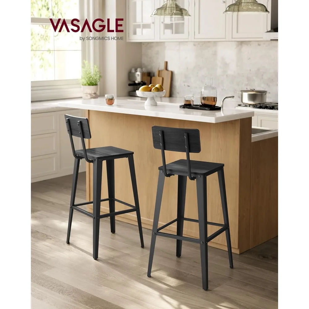 Bar Height Stools,Tall Barstools with Back, Counter Bar Chairs for Kitchen Island, Steel Frame, Industrial Style,Customized