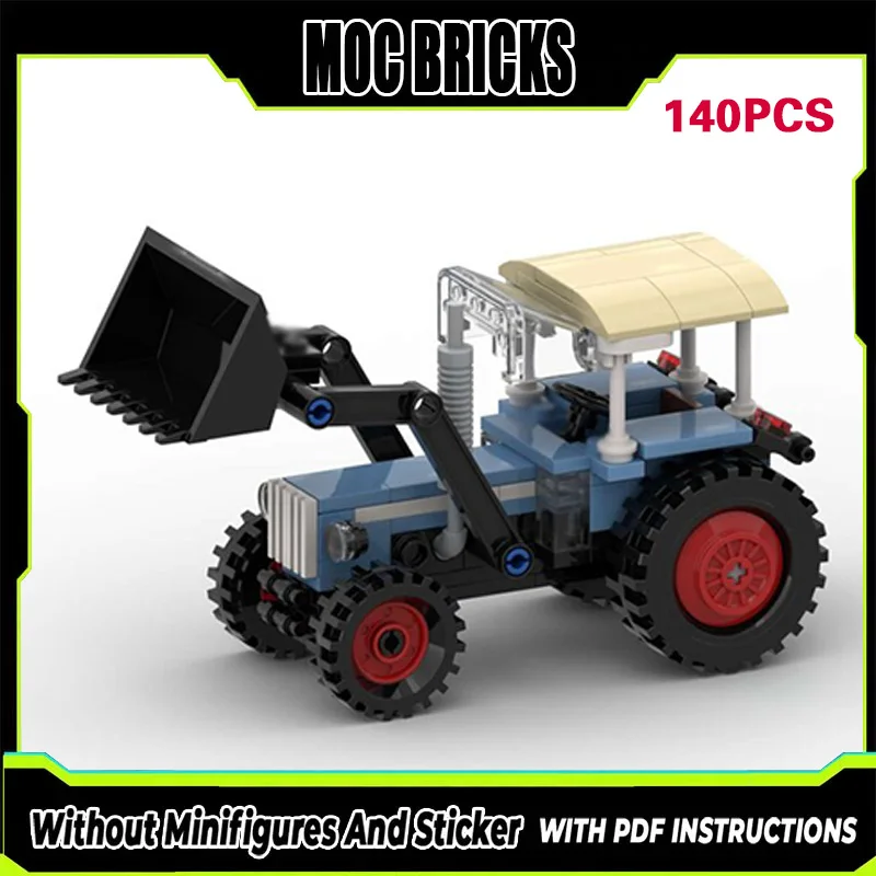 

Конструктор City Car Model MOC: Трактор с фронтальным погрузчиком, модульная технология, подарки, праздничный набор для сборки, детские игрушки