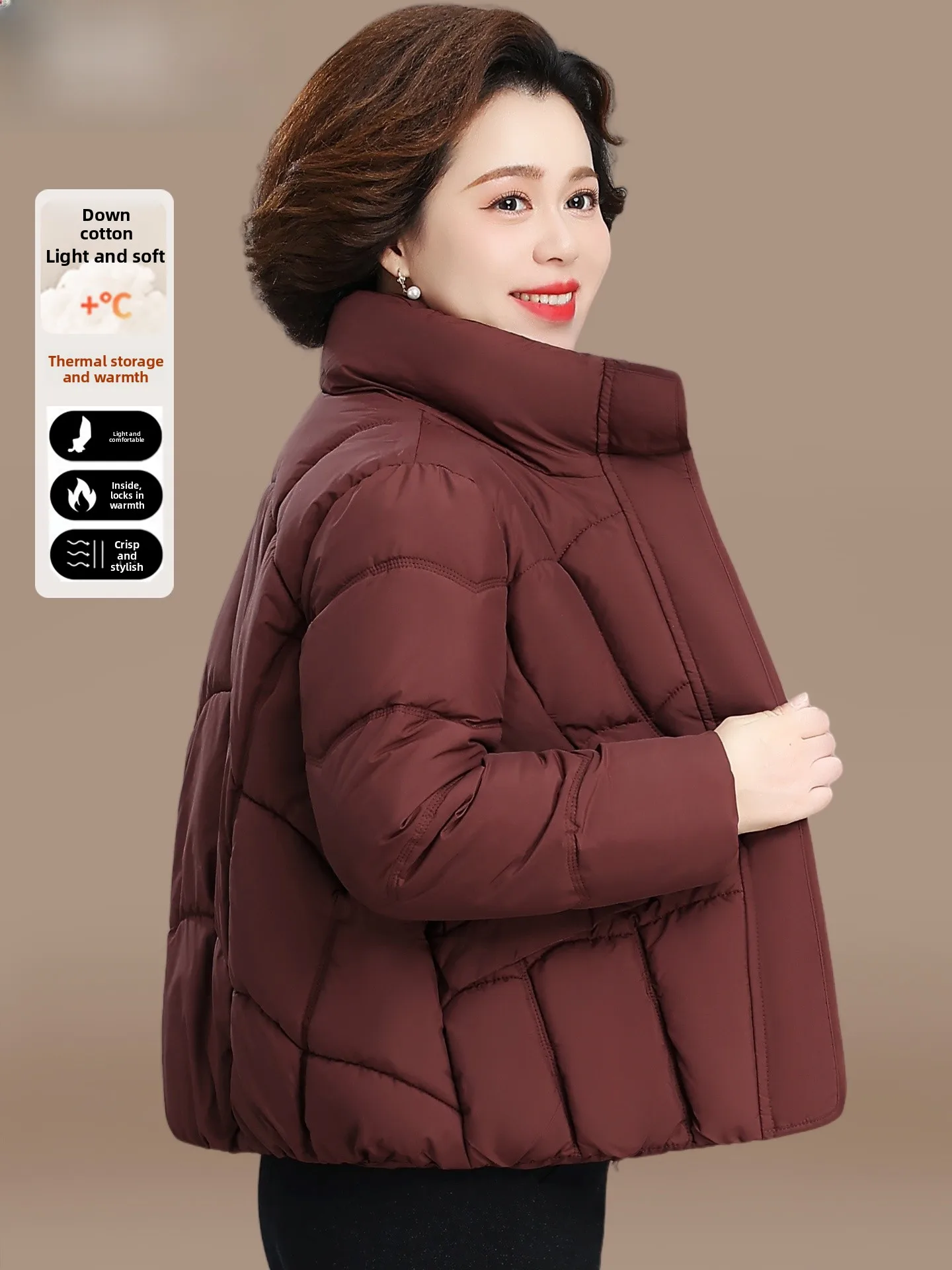 

Ele down Cotton Jaet for orter Women Winter Clothes Lightweight Faionable Suitable for Middle-Aged And ly Ladies