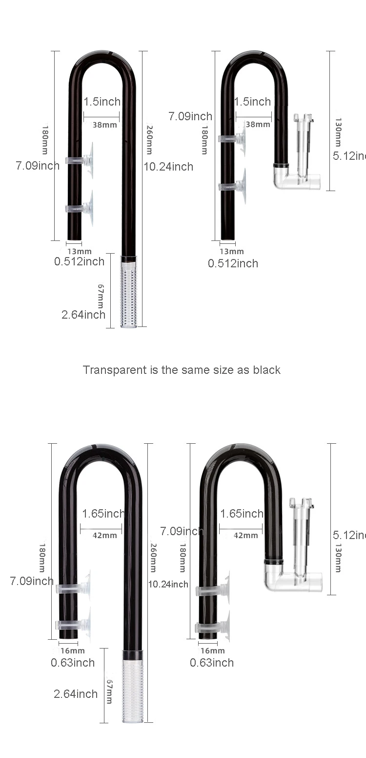 AQUAPRO Kunststoff Inflow Outflow Einlass Auslass Skimmer Lilie Aquarium Zubehör Tank Rohr Fisch Wasser Filtro Fishbowl Akvarium – Detail 8