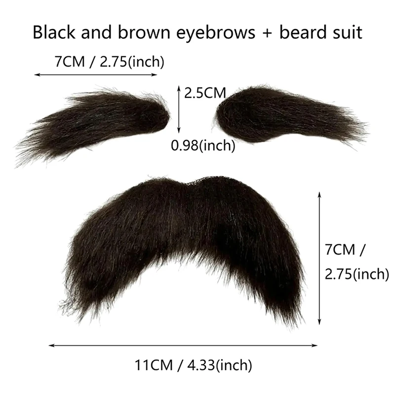 Eyebrows Kits Cosplay Props Decoration Fake Mustache Set Facial Hair For Club Activities Masquerade Costume Party Halloween Male image 5