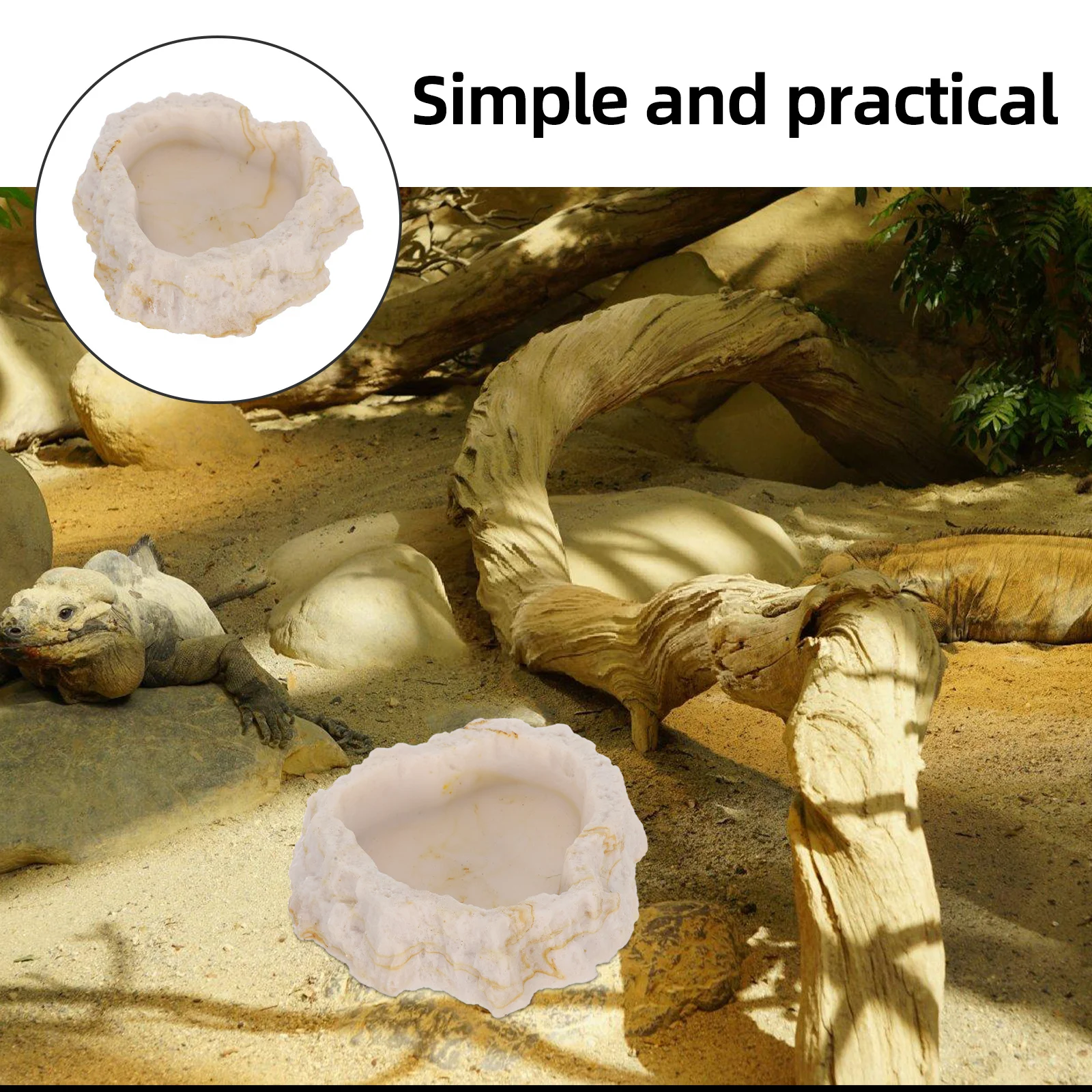

Corn Snake Water Dish Anti Escape Feeder Bearded Dragon Accessories Chameleon Bowl Gecko Feeding Reptile