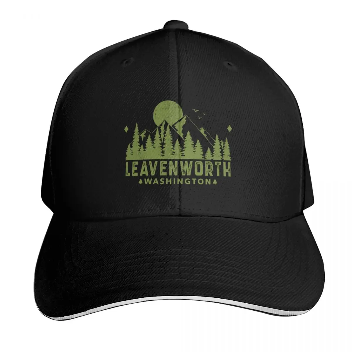 Leavenworth Washington Mountain Sight Baseball Cap Streetwear Hip Hop Trendy Vintage Retro Embroidered Lightweight Packable