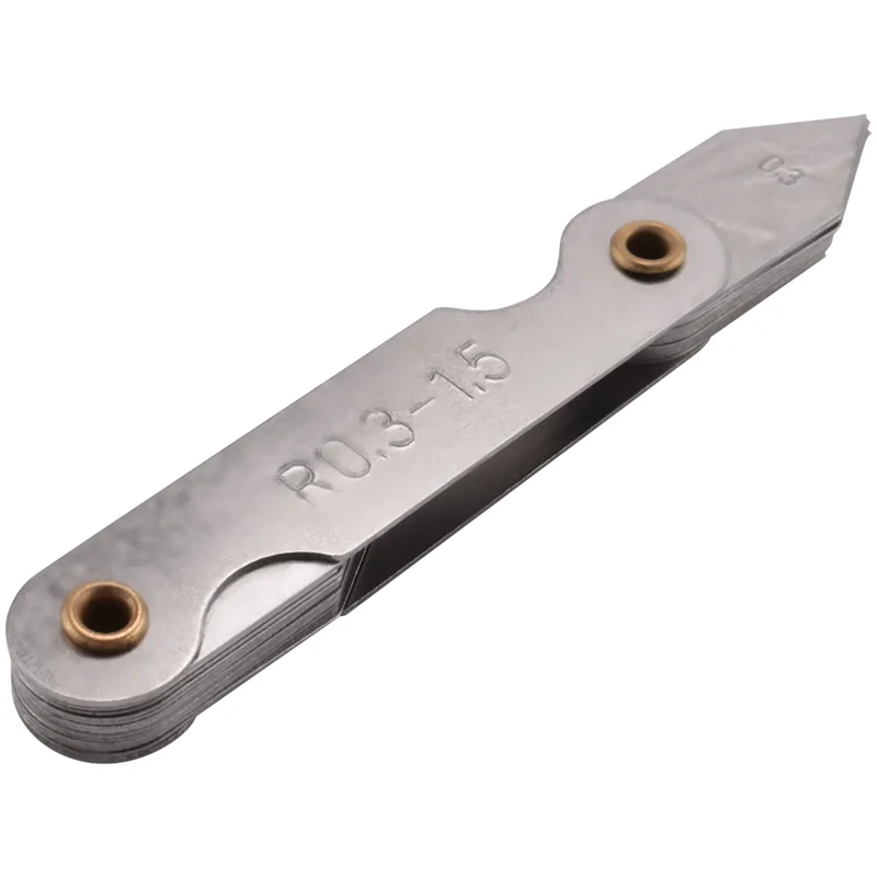 BAAJ-12 Pcs Stainless Steel Radius Gauge With Feeler Gauge Set Arc Radius Fillet Gauge And 0.04-0.88Mm Space Measure Tool