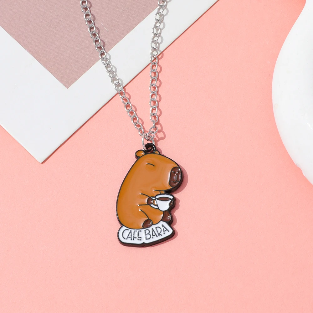 Ожерелье-с-подвеской-в-виде-капибары-—-милый-кулон-в-виде-грызуна-игрушки-в-виде-животных-kawaii-для-любителей-природы-минималистичные-подарки