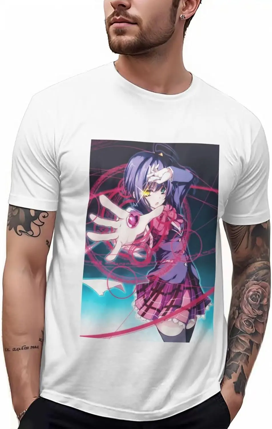 

Anime Love Chunibyo Other Delusions T Shirt Man'S Summer Print Round Neckline Tee Classic Short Sleeve Shirts