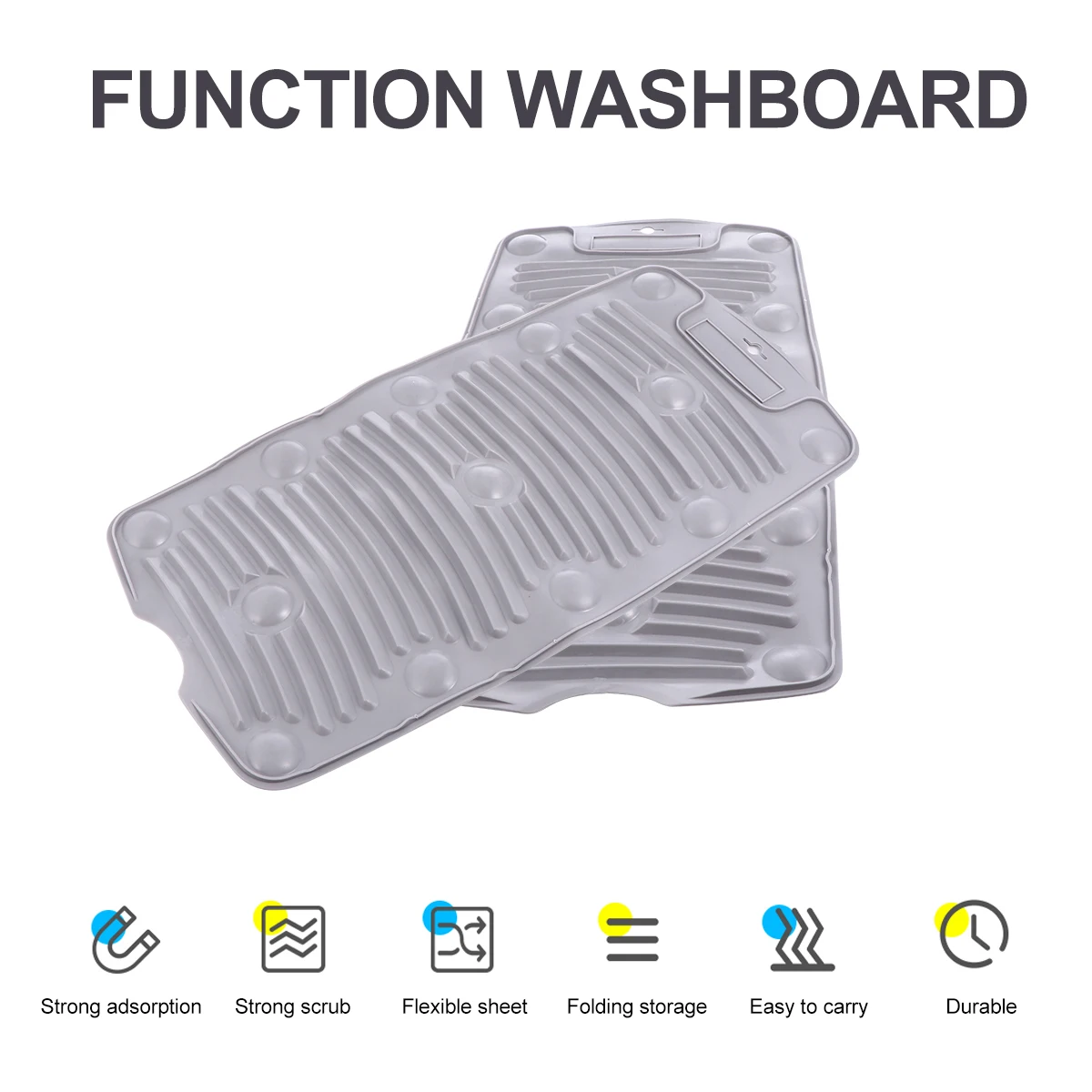 

2pcs Silicone Washboard Ergonomic Anti Skid Safe Washing Board for Laundry Bathroom Home Clothes Cleaning