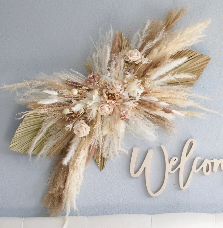 Wedding Backdrop Dried Flowers Pampas Grass Arch Arrangements Wall Home Decor Nursery Baby Shower Decorations Floral Boho Decor