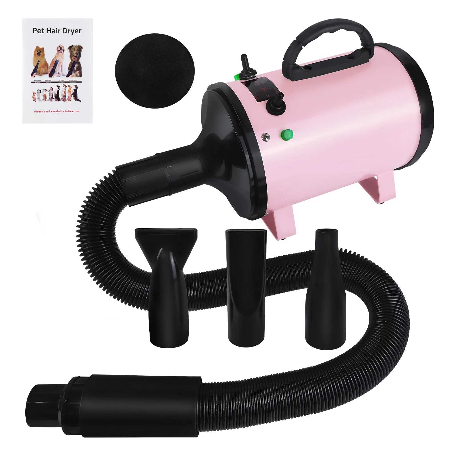 Pet Hairdryer High Velocity Hair Dryer Grooming Fur Blower Blaster Heater for Dogs Cats Professional Heater Blaster Blower