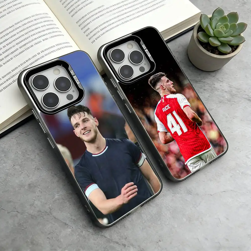 

Fooyball Star D-Declan R-Rice Phone Case For iPhone 17,16,15,14,13,12,11 Plus,Pro Max,XS,Colorful Silver Black Cover
