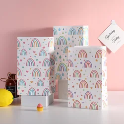 10pc Popcorn Box Gift Paper Bag Rainbow Heart Stars Candy Cookie Box Kids Girls Birthday Party Decoration Kids Baby Shower Gifts