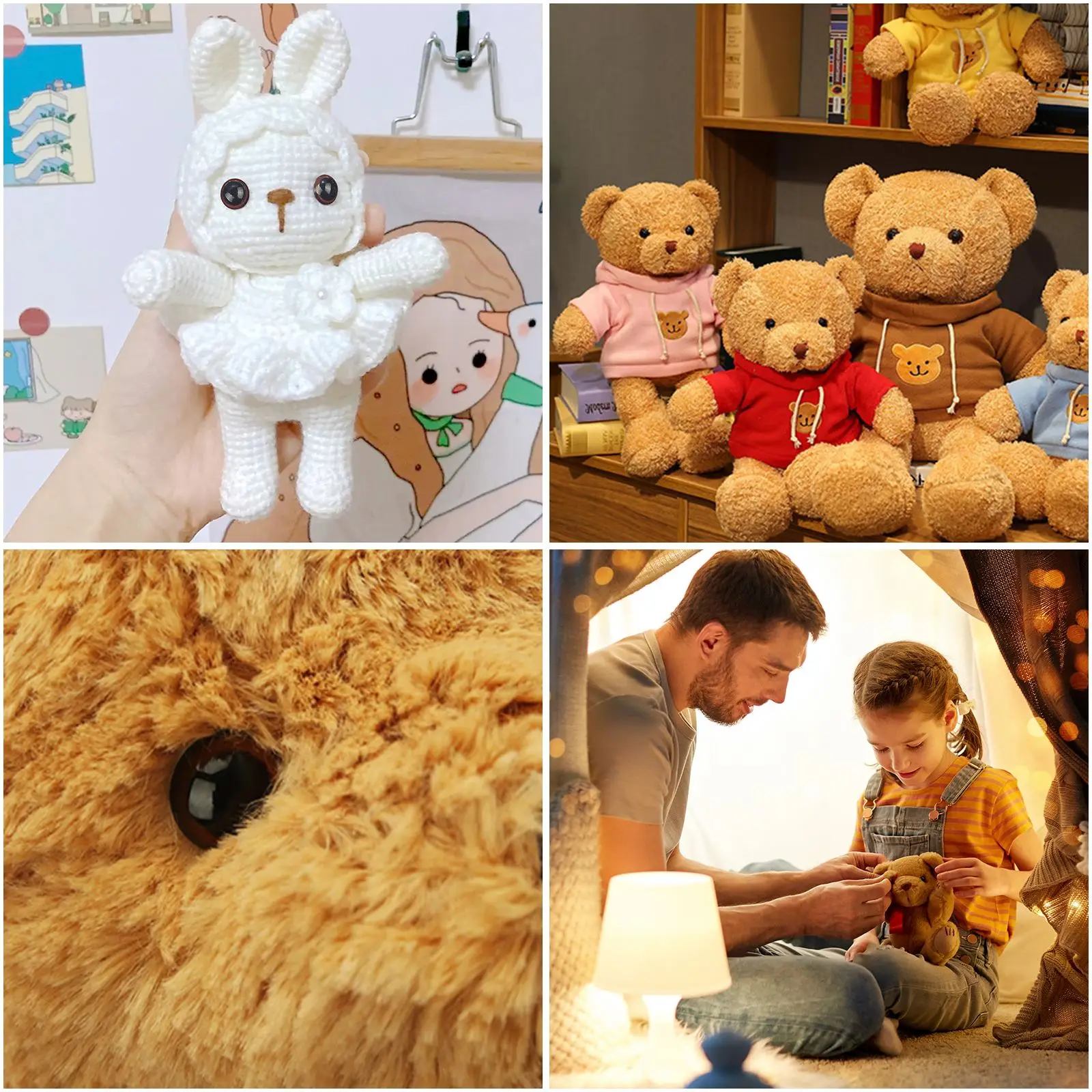 50/100pcs 5-20mm Black Safety Eyes Plastic Eyeball For Toys Amigurumi Diy Kit Crafts TeddyBear Toy Eye Doll Decor Accessories