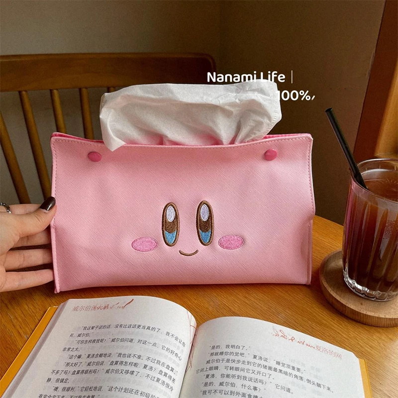 Kirby Animation Game Peripheral Toys Waterproof Fabric Drawer Tissue Box Soft Anime Figures Action Model Collection