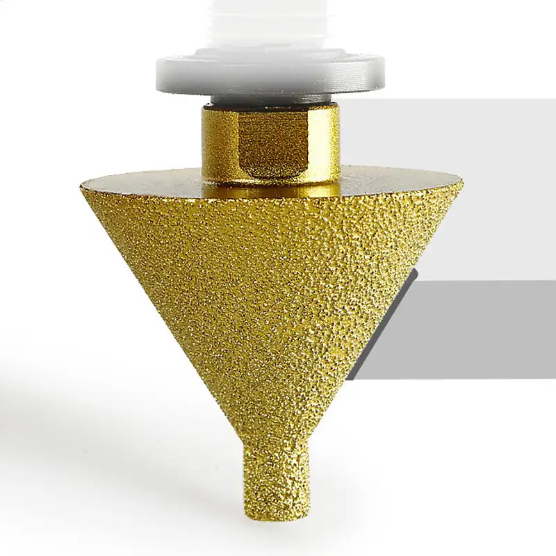 Diamond Beveling chanfro bit, cone esculpir polimento, rebolo para cortador de telhas de porcelana, aparar, linha M10, 38mm, 50mm, 1Pc