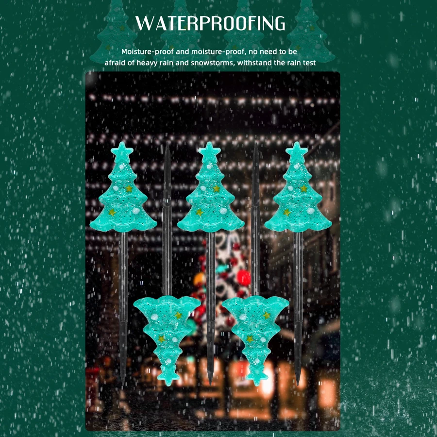 Solar LED Christmas Tree Ground Mounted Lamp Outdoor Garden Courtyard Christmas Atmosphere Landscape Decoration Lights