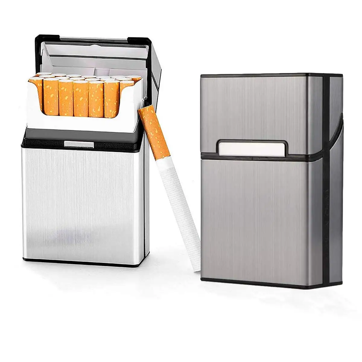 Portable 20pcs Aluminum Cigarettes Case Regular King Size Plastic Cigar Tobacco Holder Box Storage Container Smoking Accessories