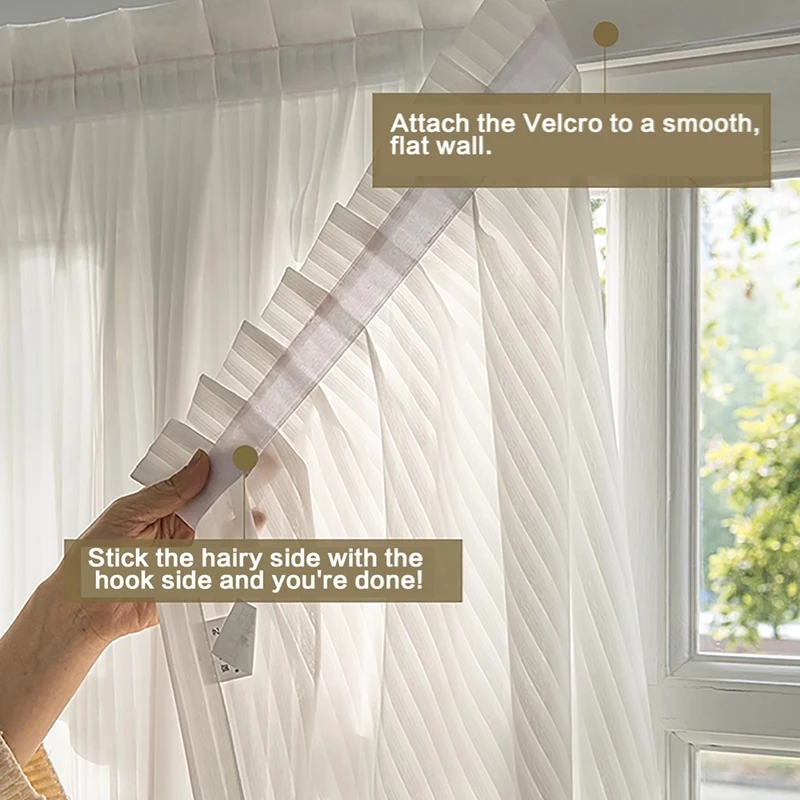 No-Drill Sheer Window Curtains Living Room Blinds with Luxury Vertical Panel Curtain Self-Adhesive Privacy Sheer Fabric Curtain